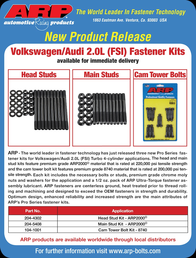 4cyl head stud kit FSI ARP Bolts 204-4302 VW/Audi 2.0L