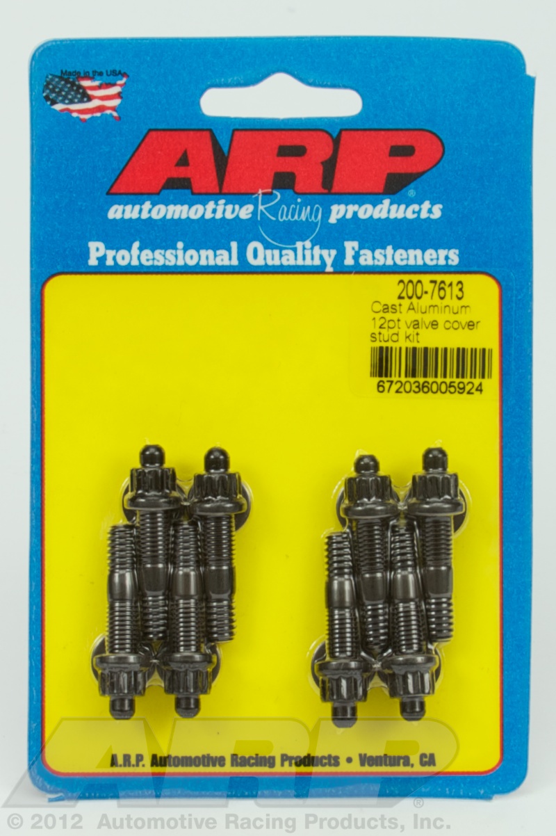 200-7613 - ARP - Cast aluminum 12pt valve cover stud kit - Black - 8740 Chrome Moly