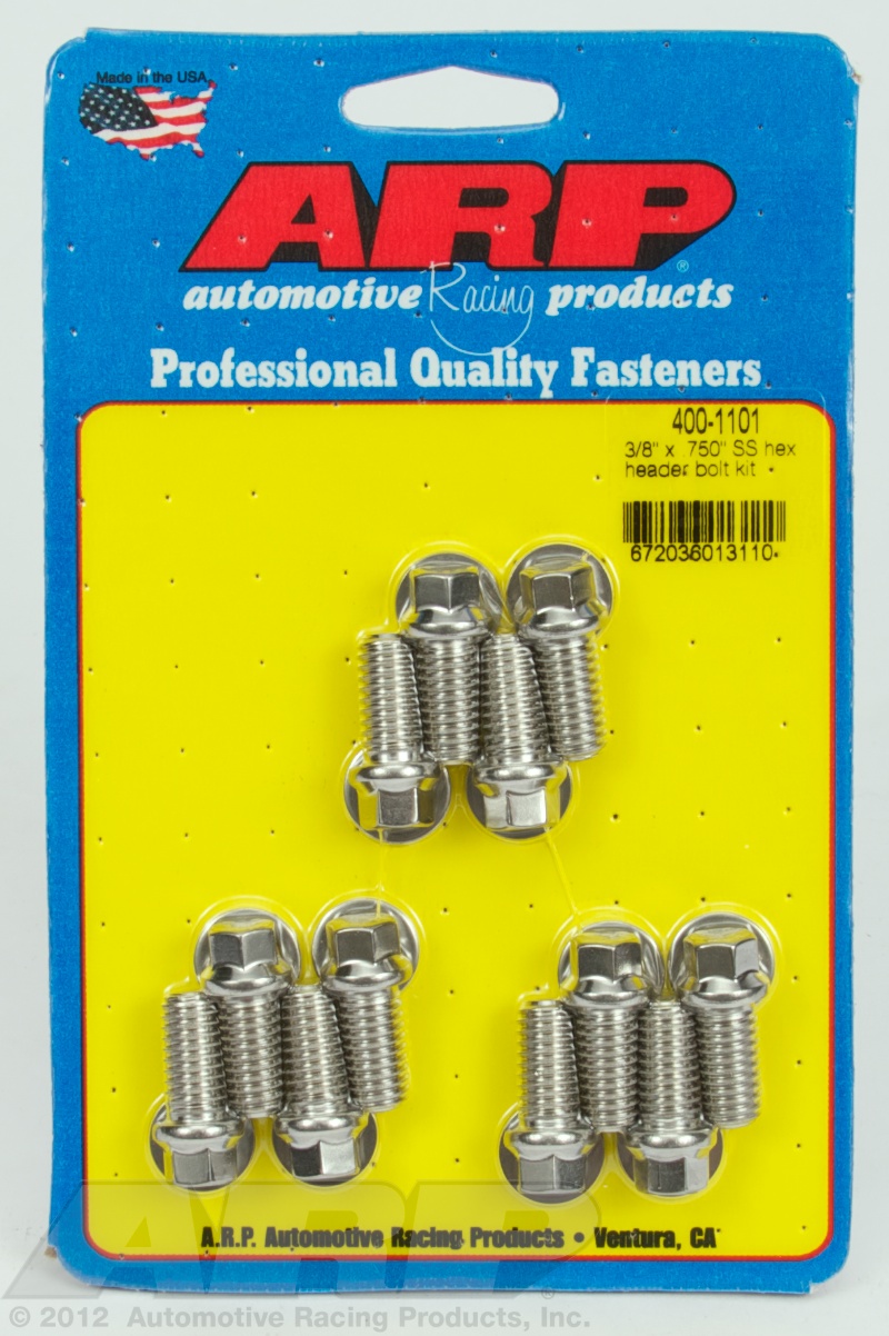 400-1101 - ARP - 3/8 x .750 SS hex header bolt kit - Polished - Stainless Steel