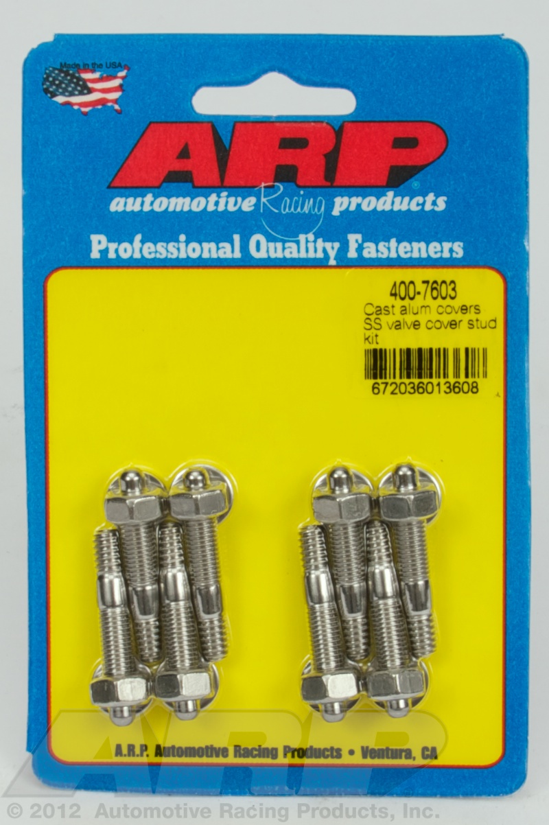 400-7603 - ARP - Cast alum covers SS valve cover stud kit - Polished - Stainless Steel